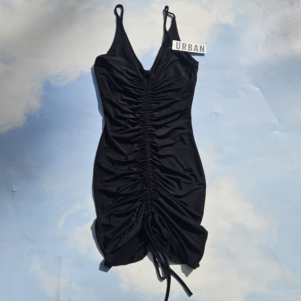 Urban Outfitters Black Ruched Bodycon Dress